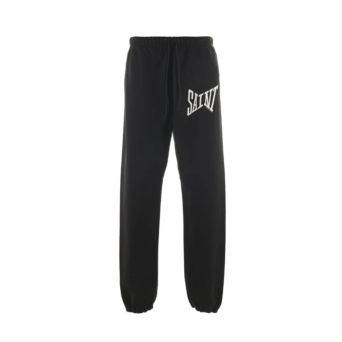 SAINT Mxxxxxx RIBON SAINT Sweat Pants/BLK Basic SAINT LOGO sweatpants Black S-XL God-cut Loose fit Four-needle six-thread boneless sewing Upper body comfortable Original light fleece sweatshirt fabric Original consistent fruit logo/angel logo